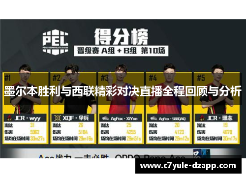 墨尔本胜利与西联精彩对决直播全程回顾与分析